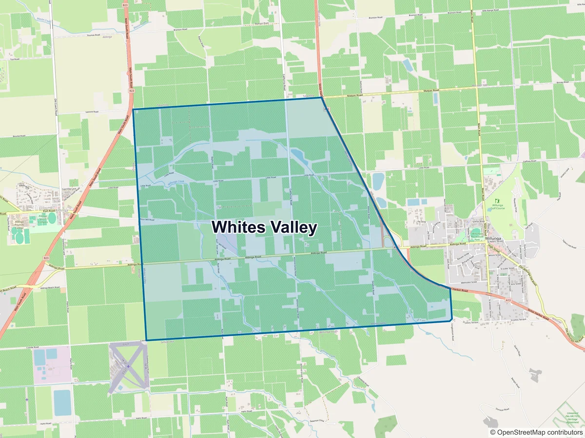 Map of Whites Valley, SA, Australia