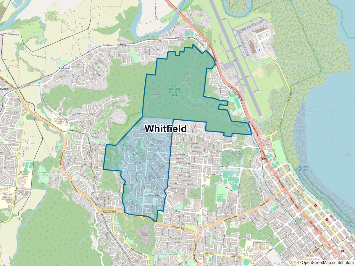 Map of Whitfield, QLD, Australia