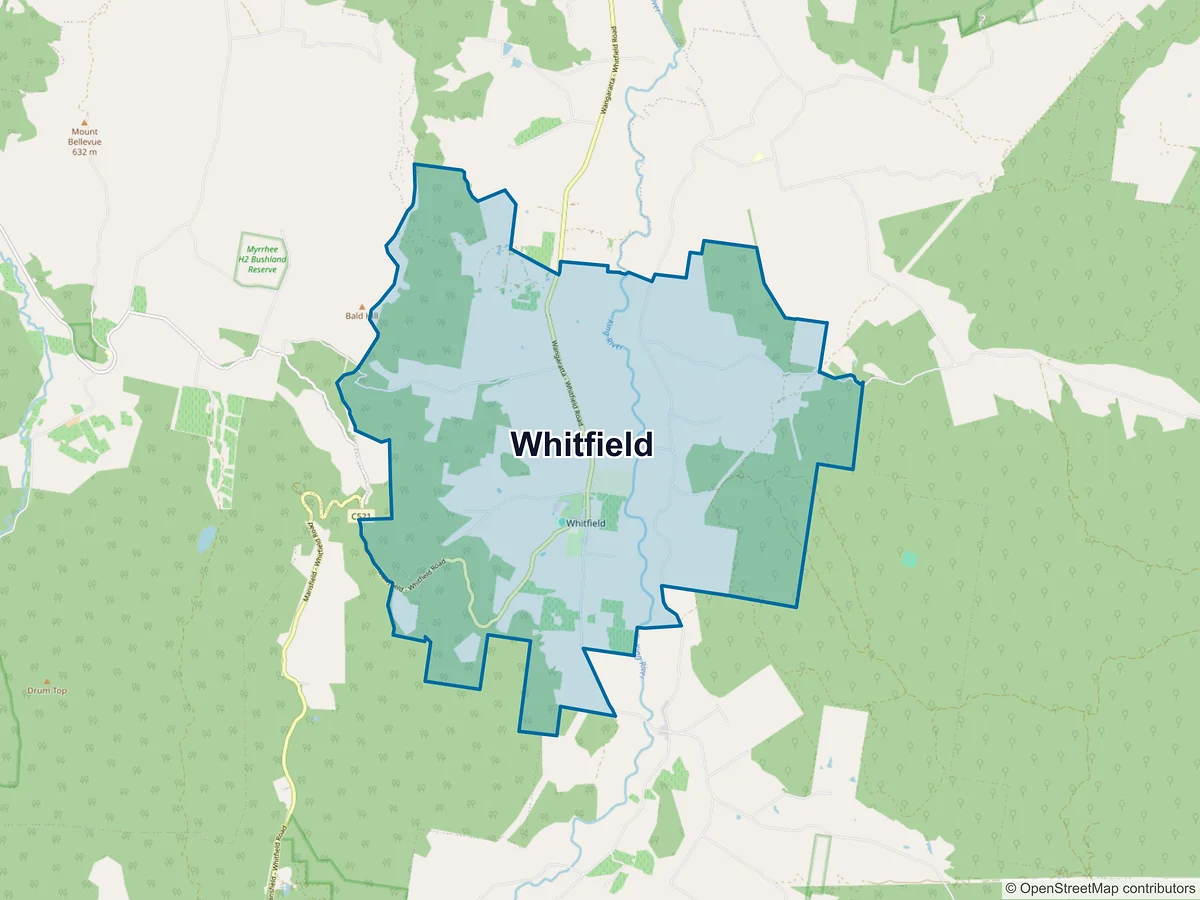 Map of Whitfield, VIC, Australia