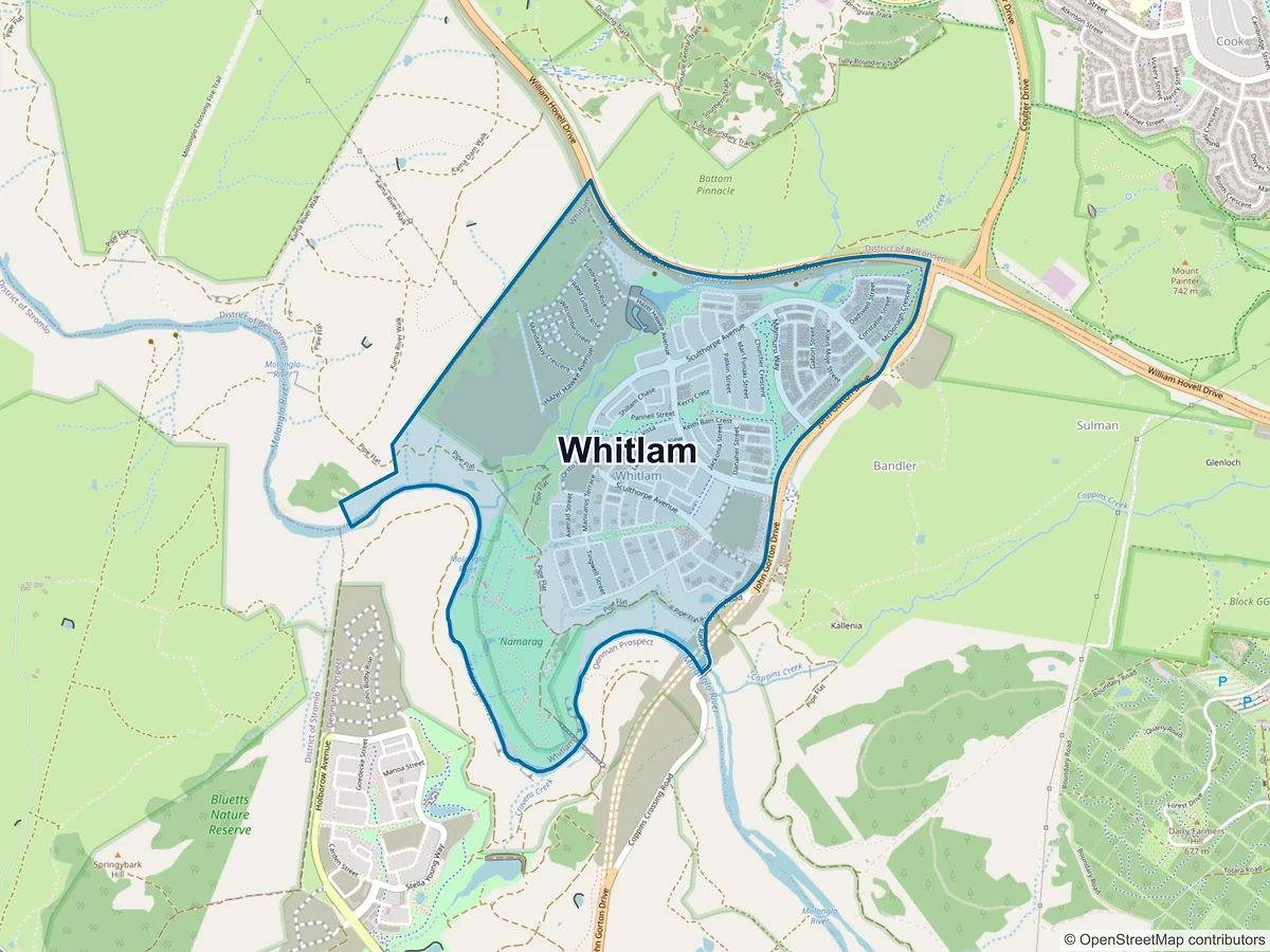 Map of Whitlam, ACT, Australia