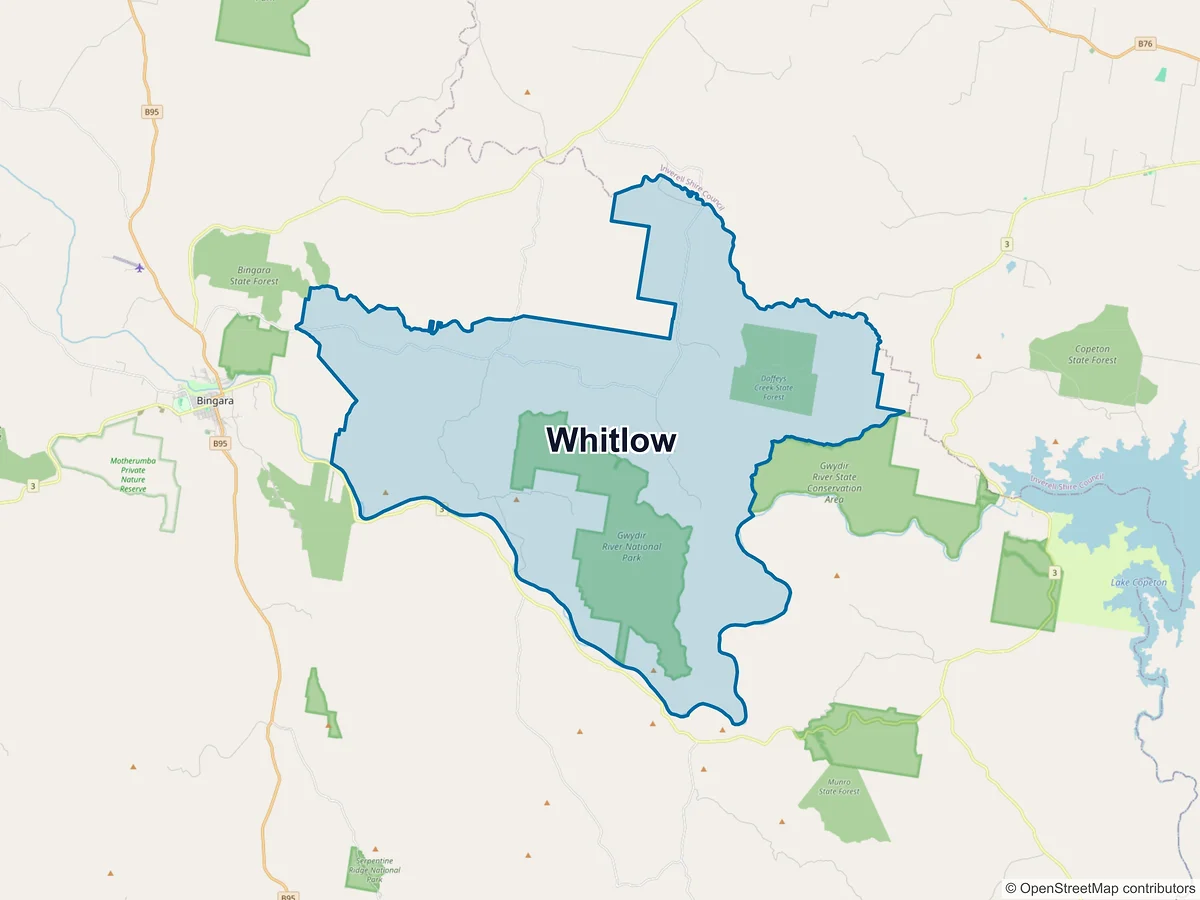 Map of Whitlow, NSW, Australia