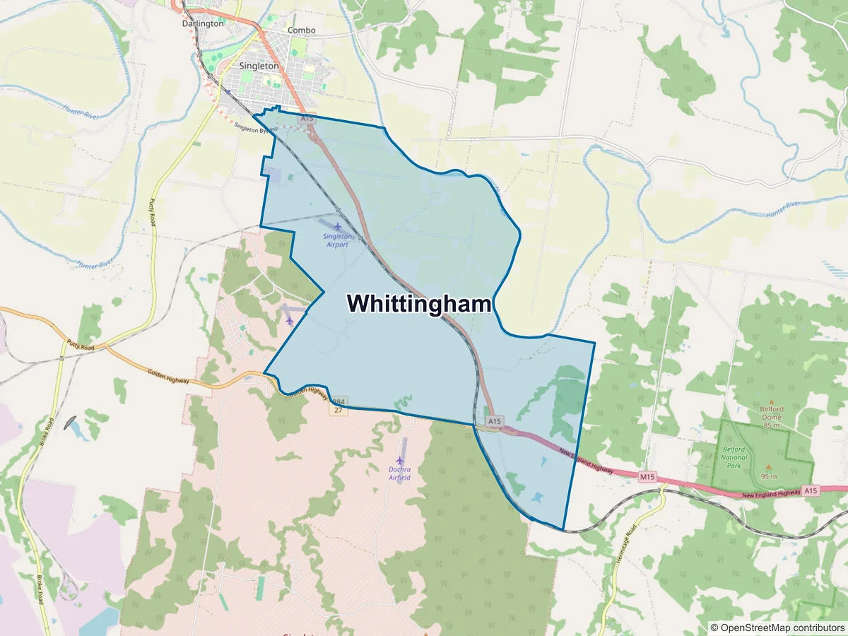 Map of Whittingham, NSW, Australia