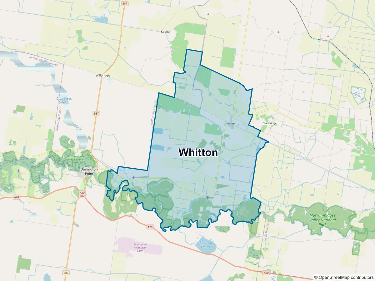 Map of Whitton, NSW, Australia