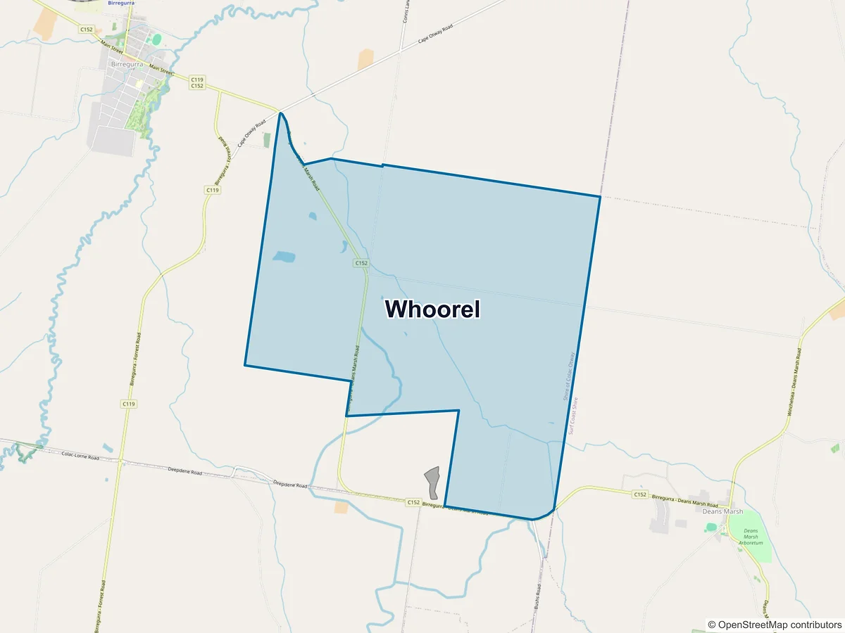 Map of Whoorel, VIC, Australia