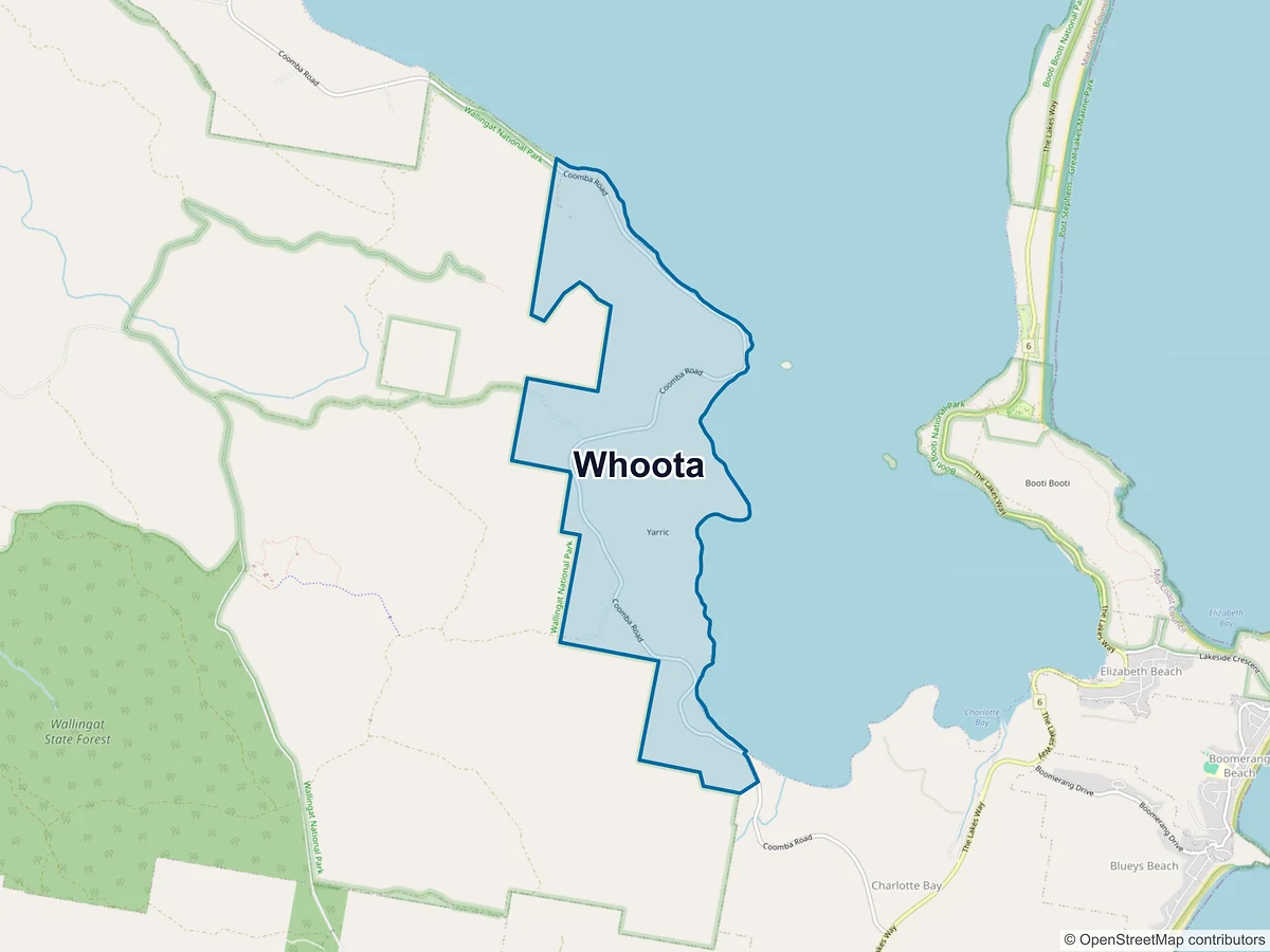 Map of Whoota, NSW, Australia
