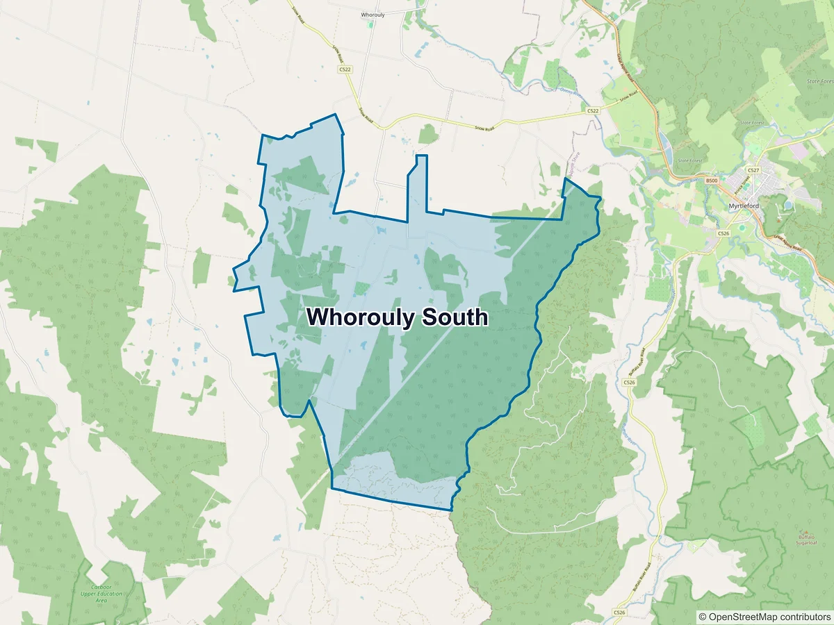 Map of Whorouly South, VIC, Australia