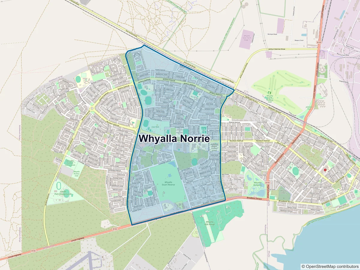 Map of Whyalla Norrie, SA, Australia