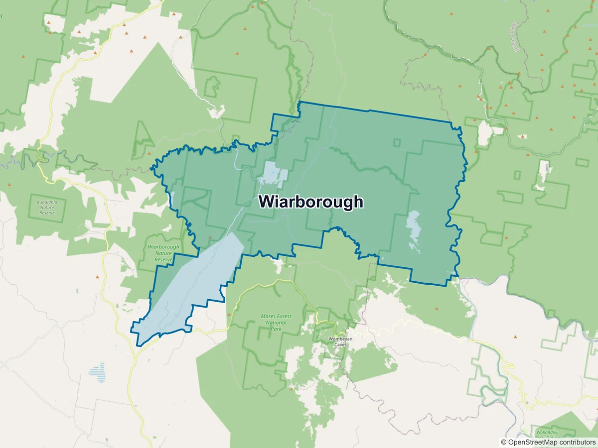 Map of Wiarborough, NSW, Australia
