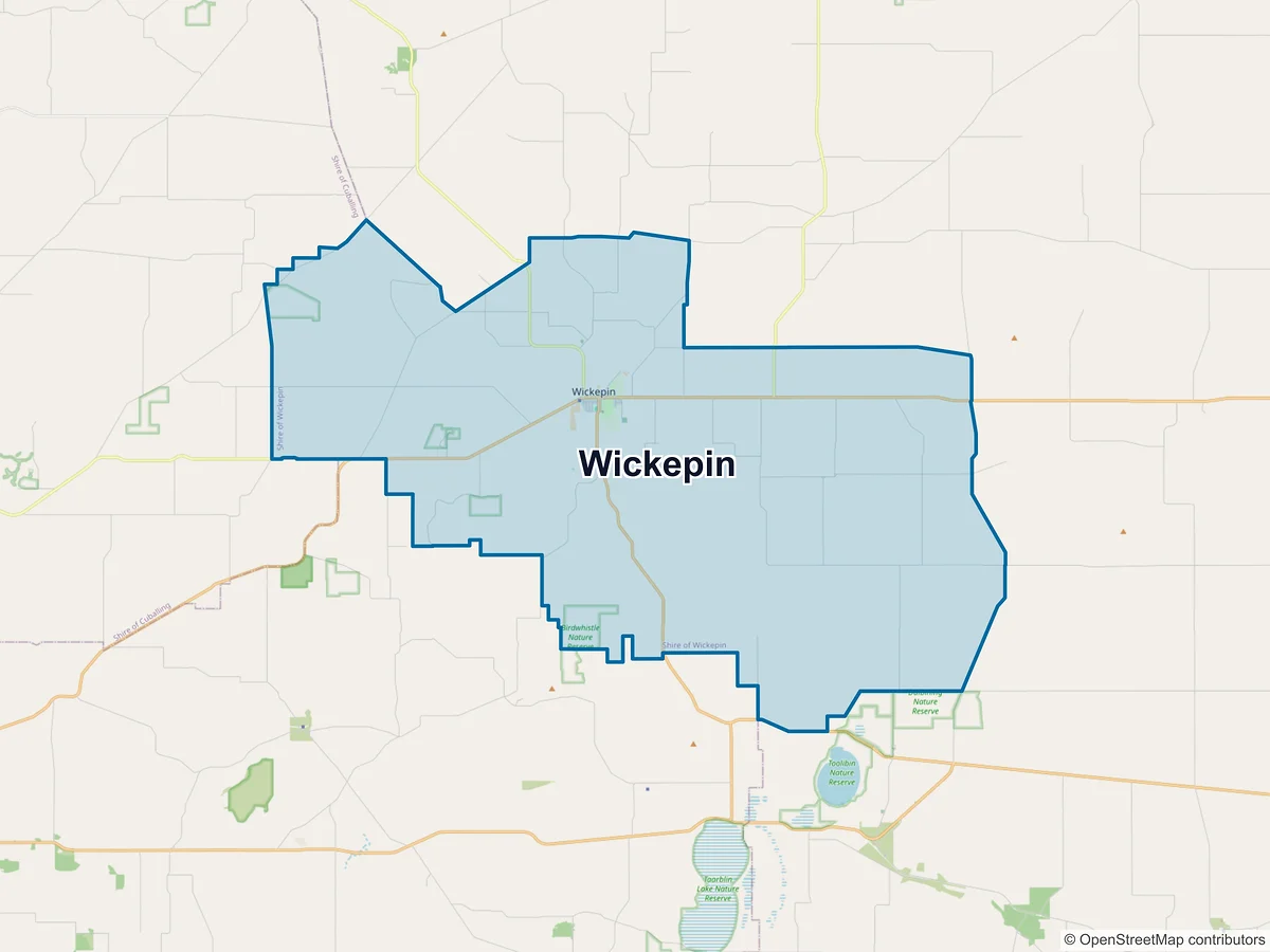 Map of Wickepin, WA, Australia
