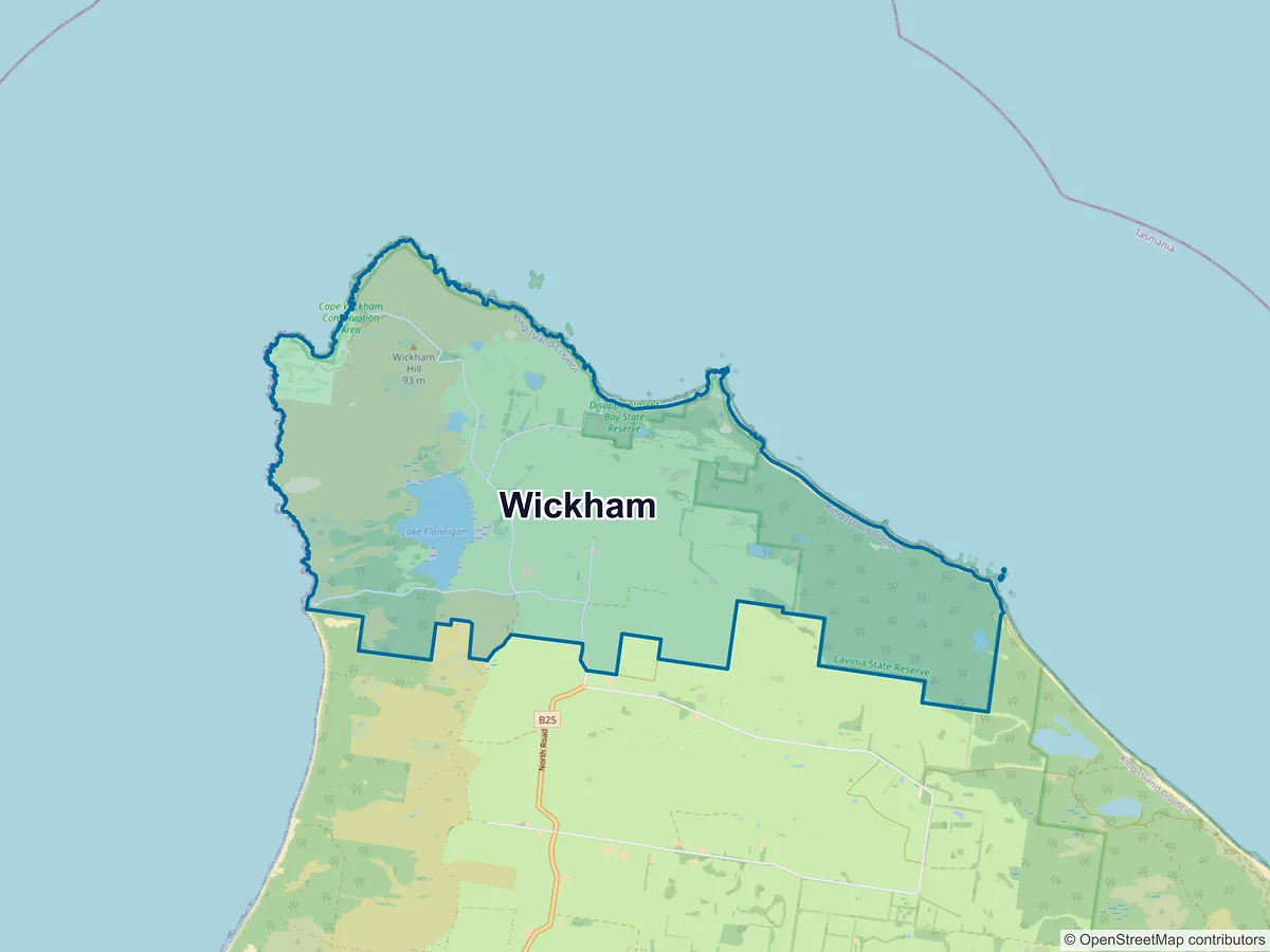 Map of Wickham, TAS, Australia