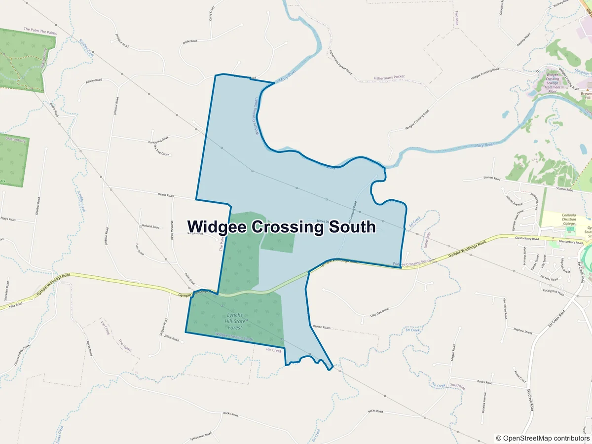 Map of Widgee Crossing South, QLD, Australia