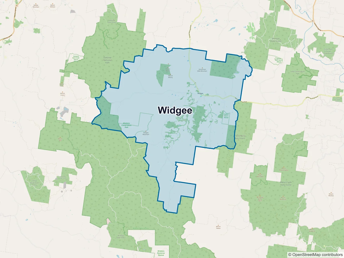 Map of Widgee, QLD, Australia