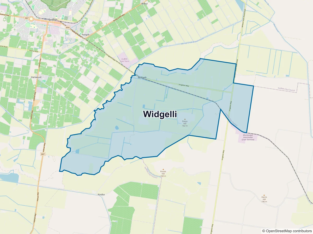 Map of Widgelli, NSW, Australia