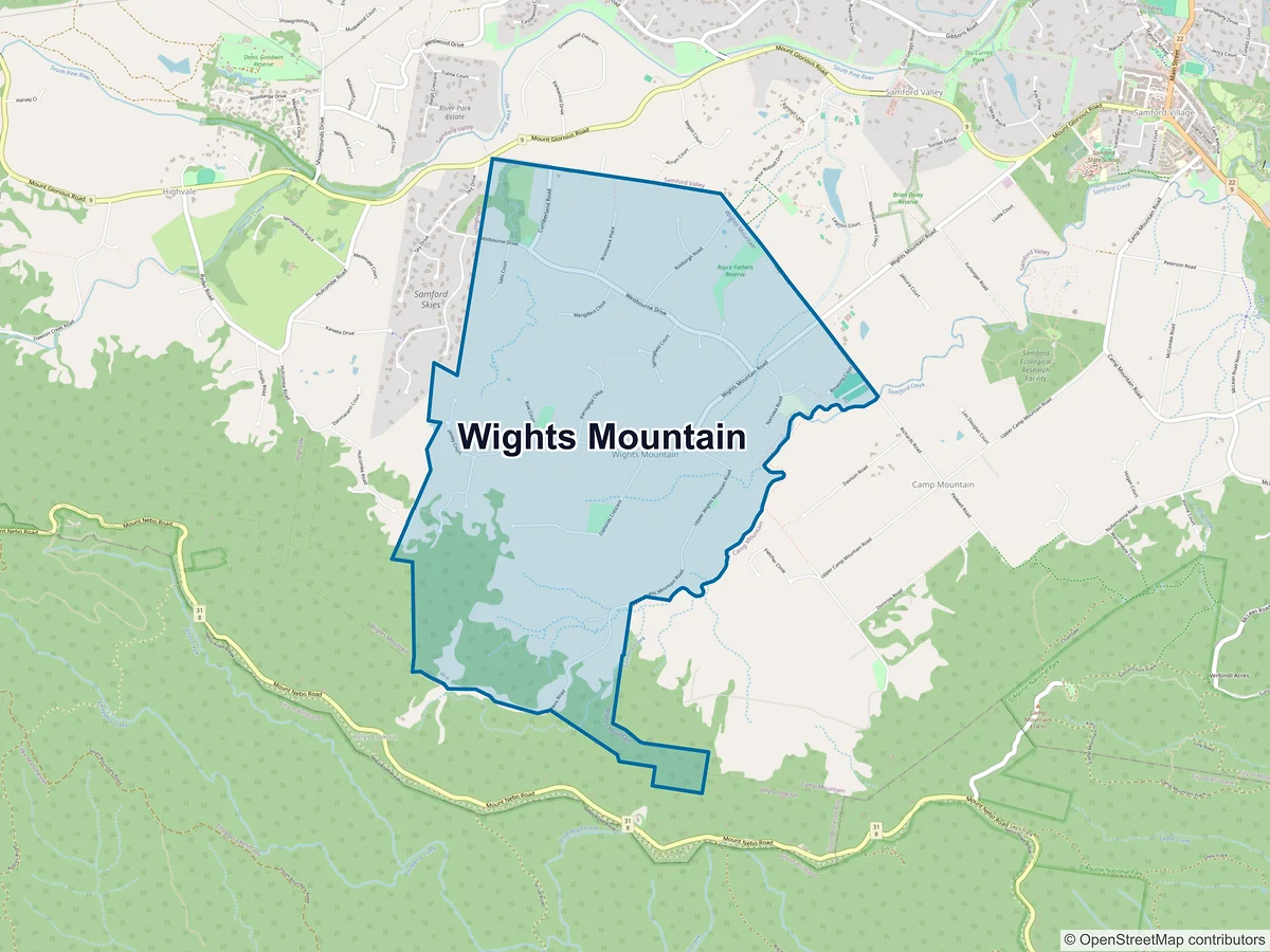Map of Wights Mountain, QLD, Australia