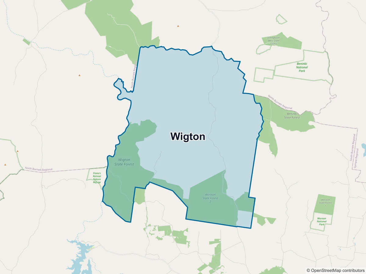 Map of Wigton, QLD, Australia