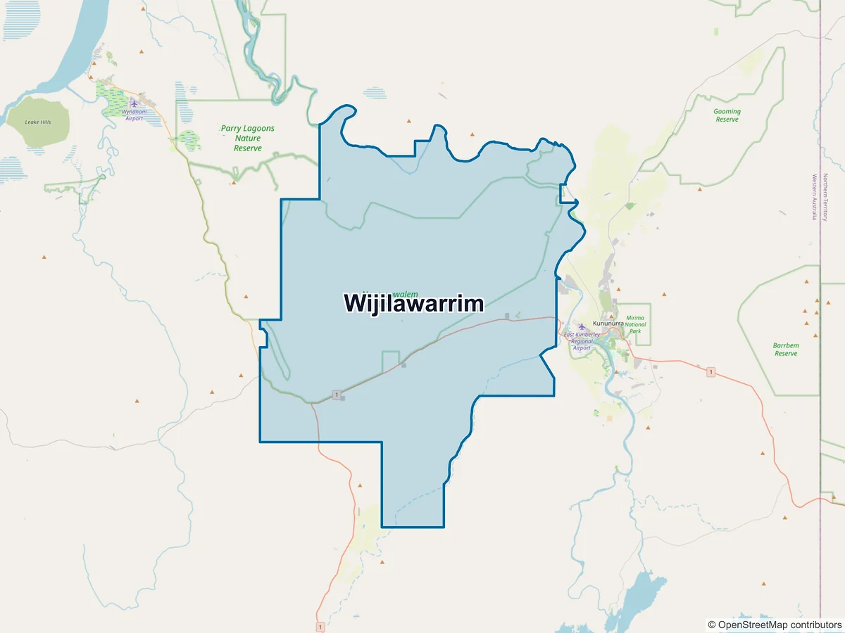 Map of Wijilawarrim, WA, Australia