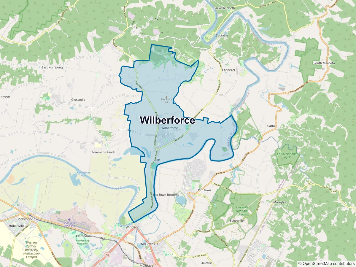 Map of Wilberforce, NSW, Australia