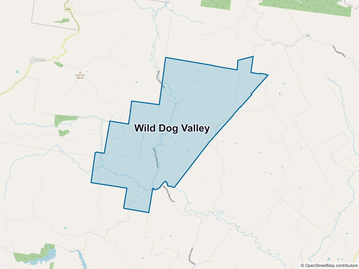 Map of Wild Dog Valley, VIC, Australia
