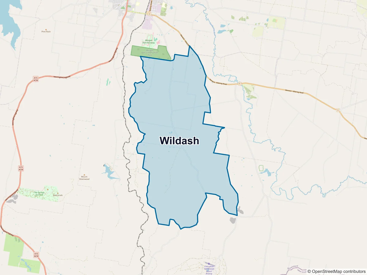 Map of Wildash, QLD, Australia