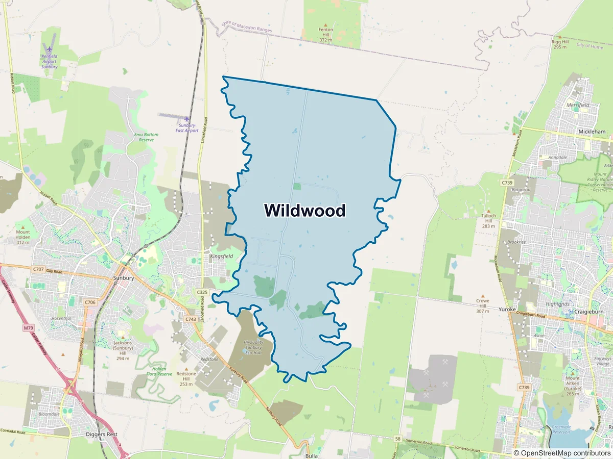 Map of Wildwood, VIC, Australia