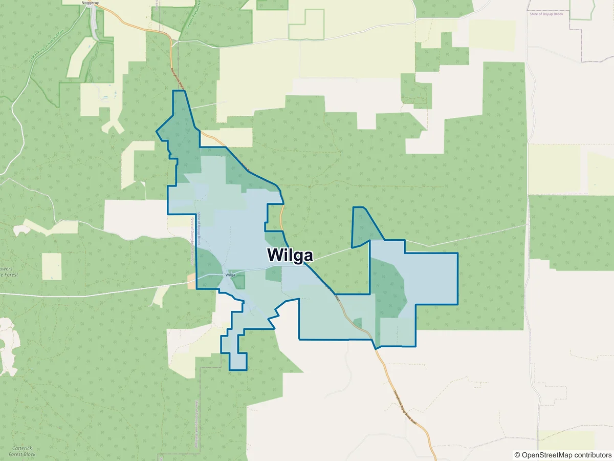 Map of Wilga, WA, Australia