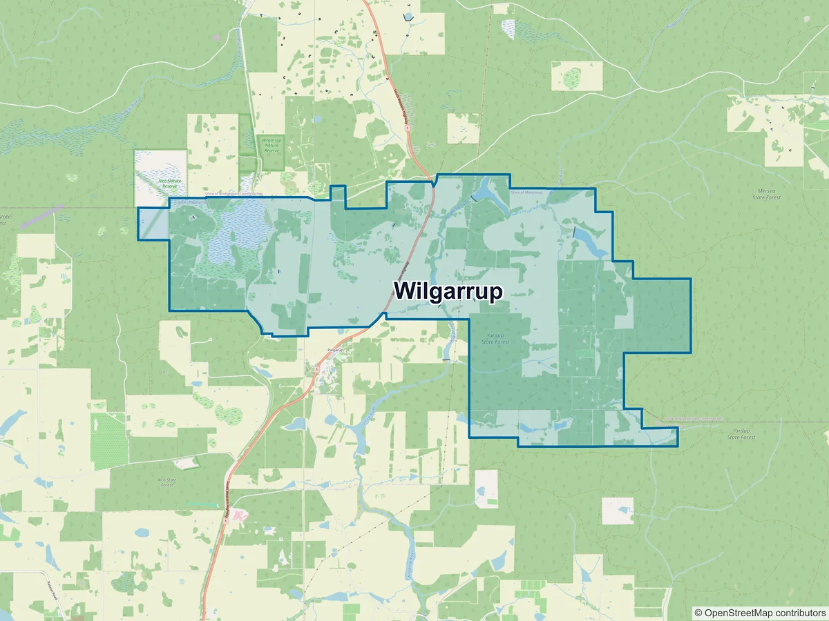 Map of Wilgarrup, WA, Australia