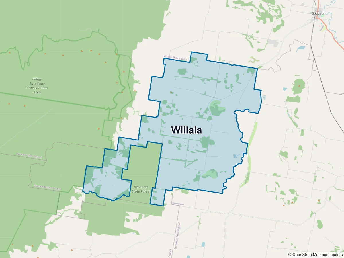 Map of Willala, NSW, Australia