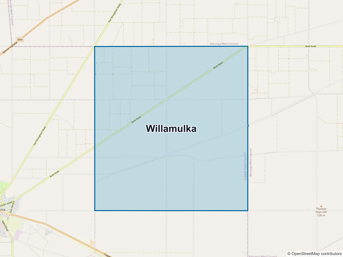 Map of Willamulka, SA, Australia