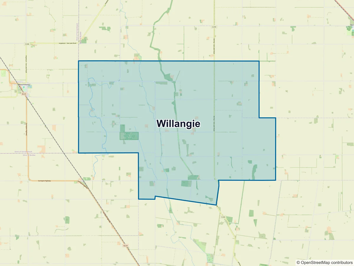 Map of Willangie, VIC, Australia