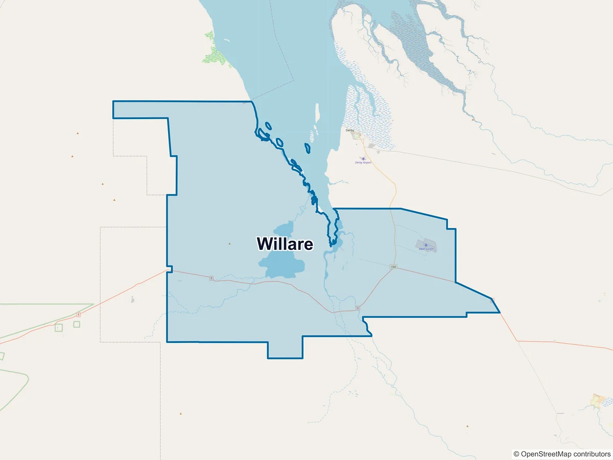 Map of Willare, WA, Australia
