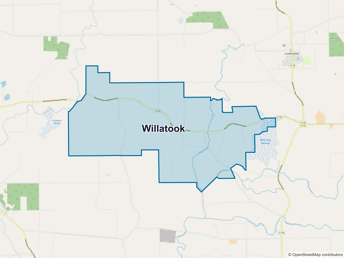 Map of Willatook, VIC, Australia