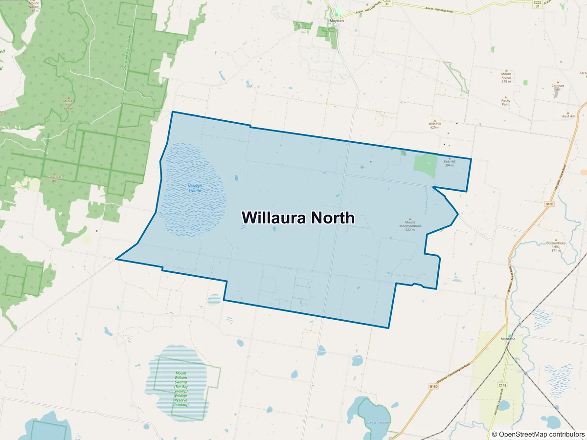 Map of Willaura North, VIC, Australia