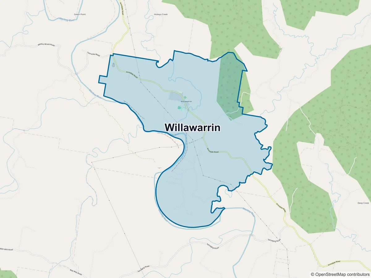 Map of Willawarrin, NSW, Australia