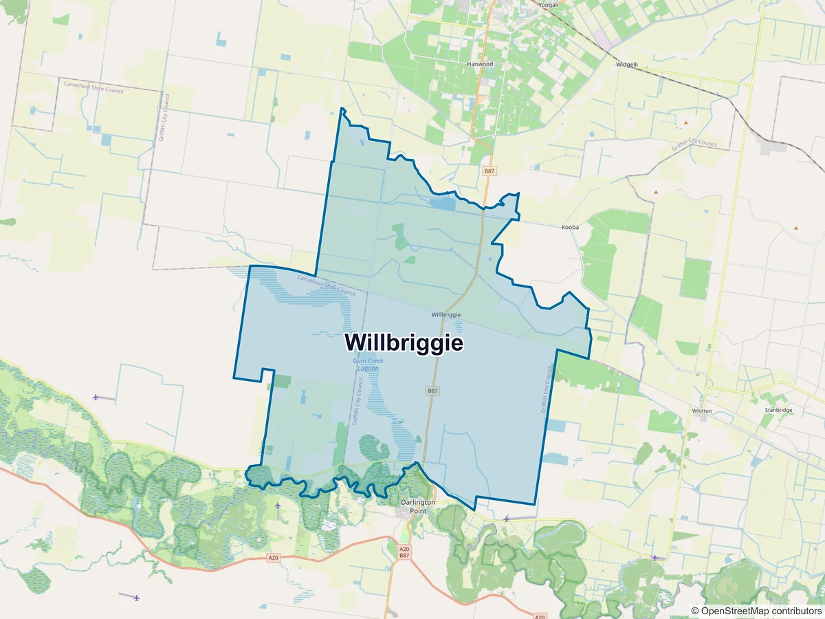 Map of Willbriggie, NSW, Australia