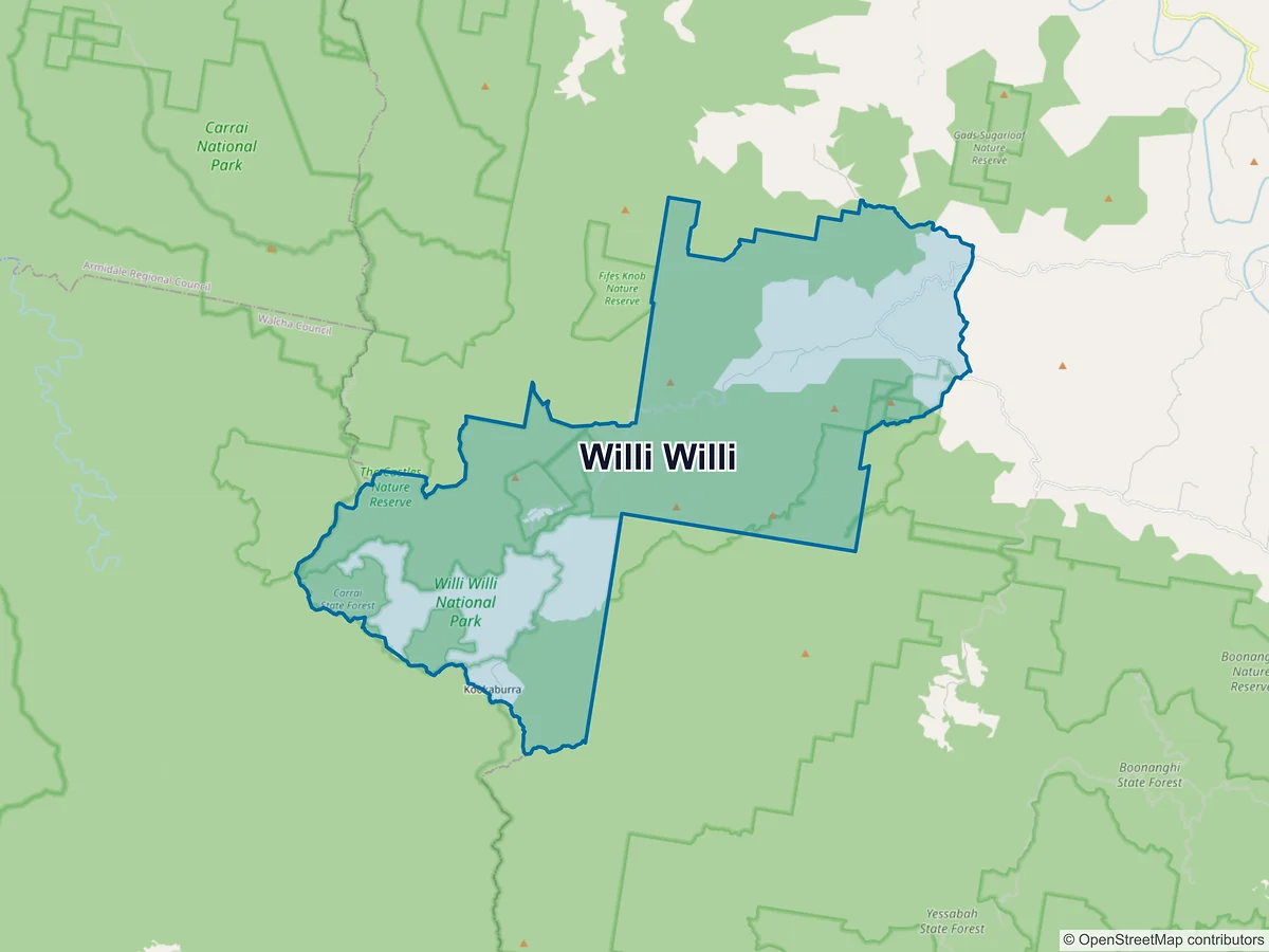 Map of Willi Willi, NSW, Australia
