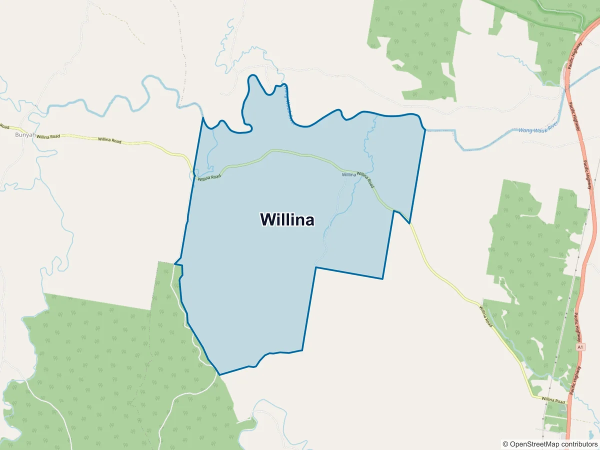 Map of Willina, NSW, Australia