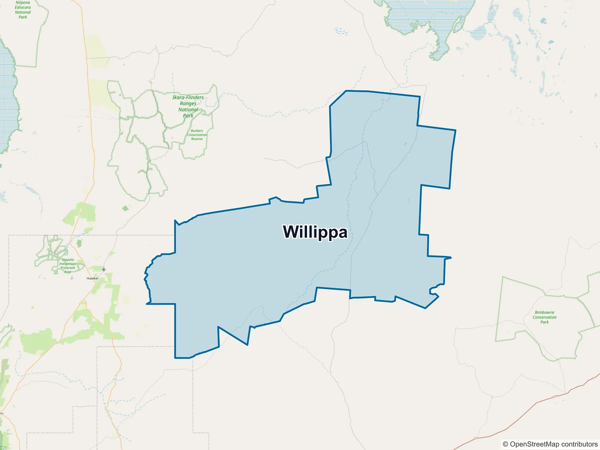 Map of Willippa, SA, Australia