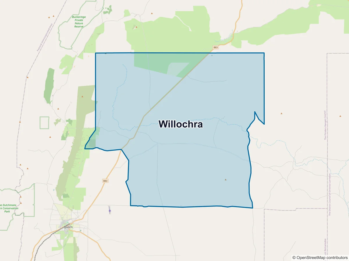Map of Willochra, SA, Australia