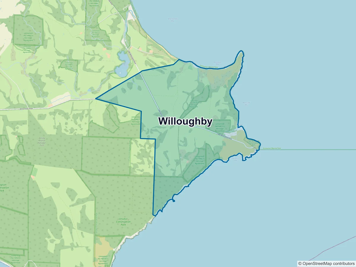 Map of Willoughby, SA, Australia