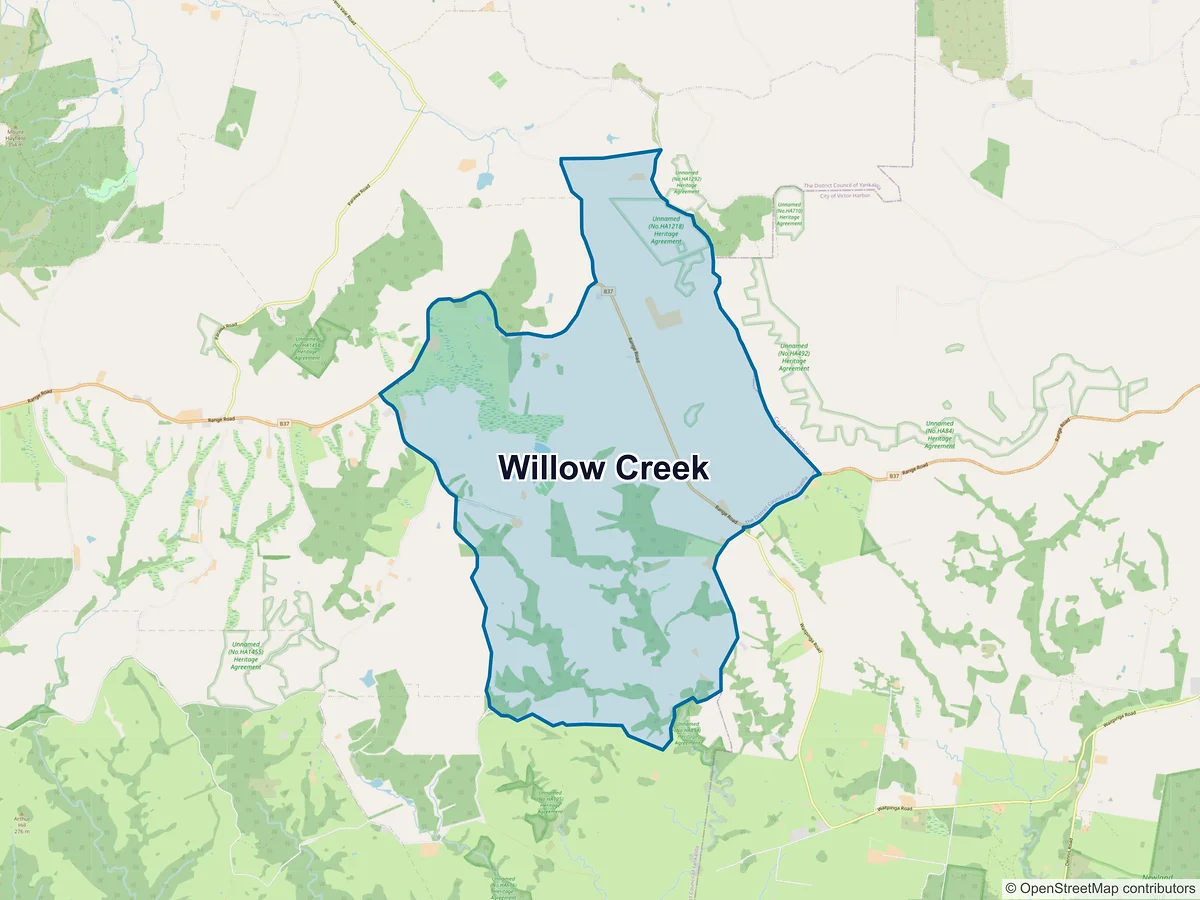 Map of Willow Creek, SA, Australia