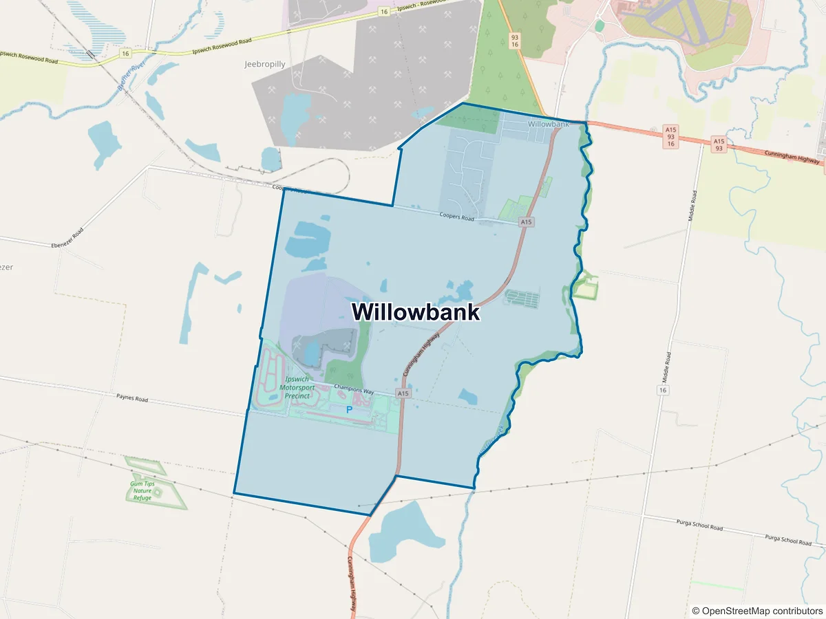 Map of Willowbank, QLD, Australia