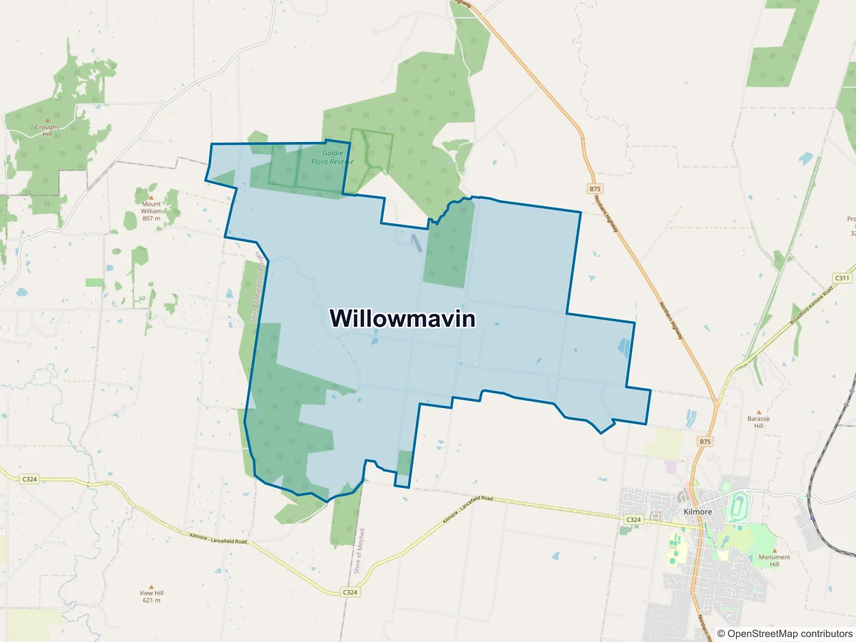 Map of Willowmavin, VIC, Australia