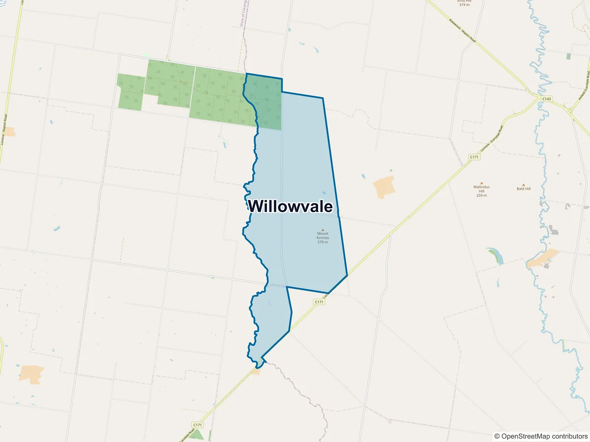 Map of Willowvale, VIC, Australia
