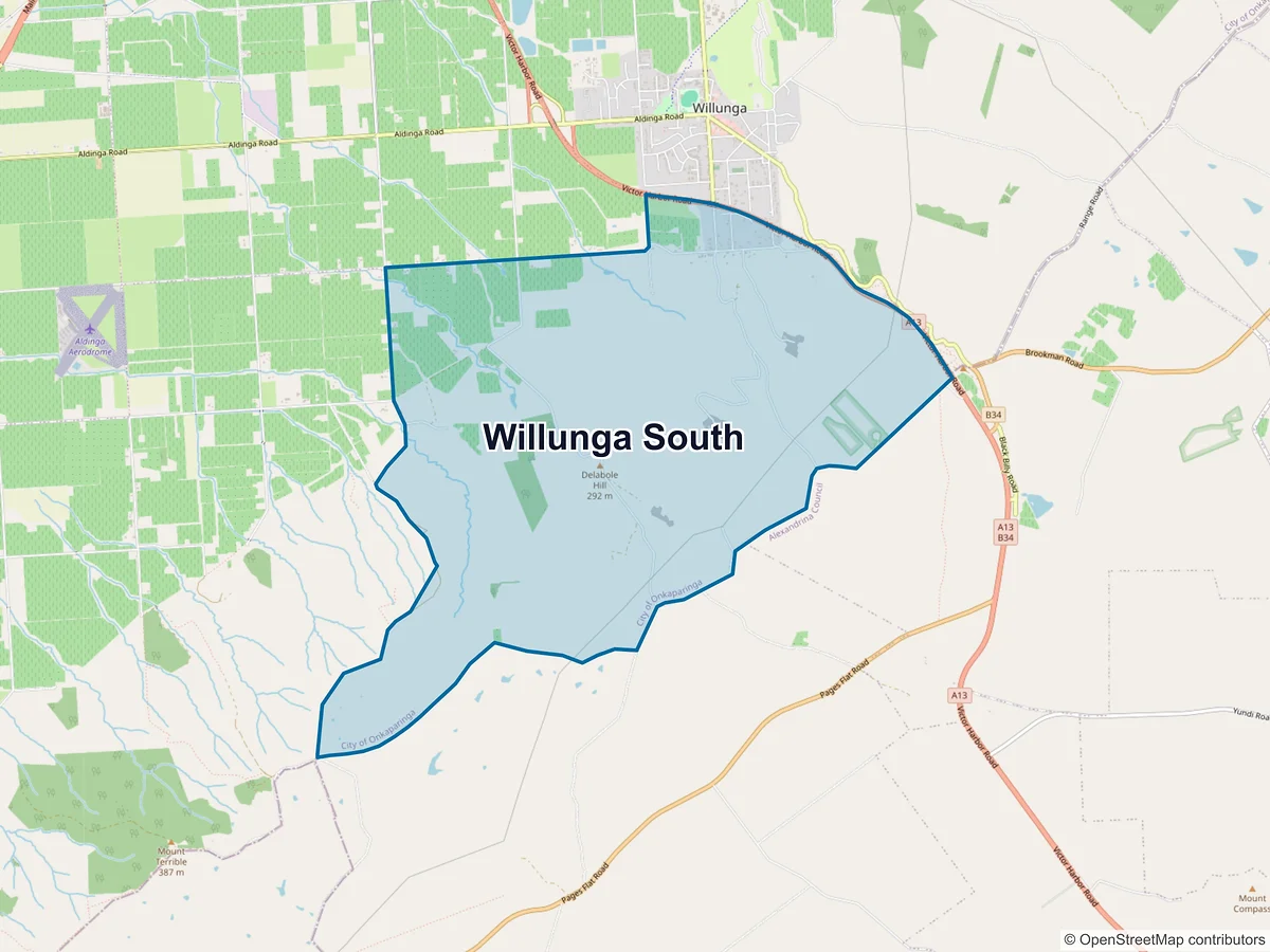 Map of Willunga South, SA, Australia