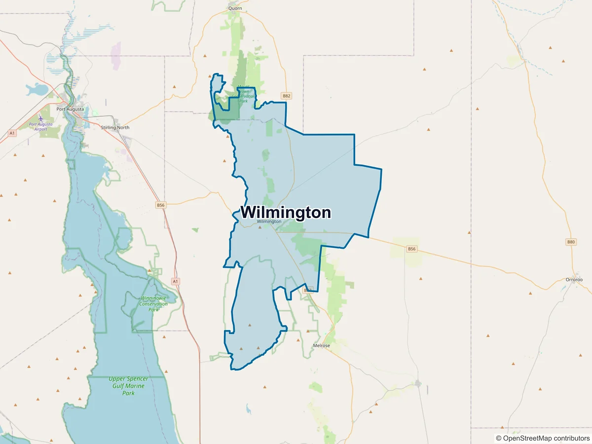 Map of Wilmington, SA, Australia