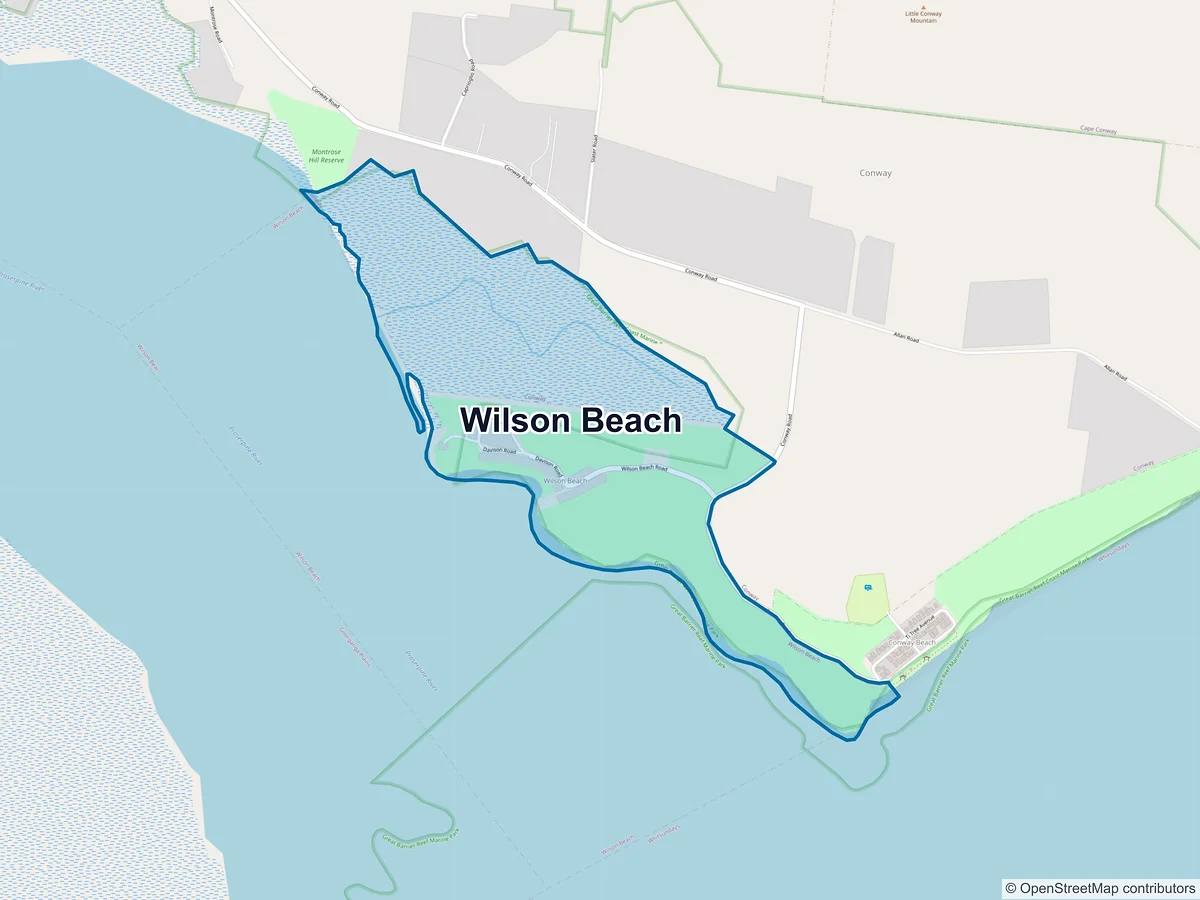 Map of Wilson Beach, QLD, Australia