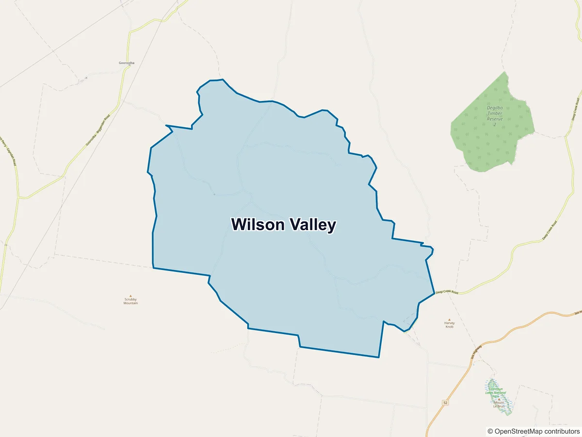 Map of Wilson Valley, QLD, Australia
