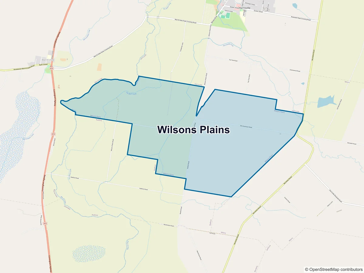 Map of Wilsons Plains, QLD, Australia