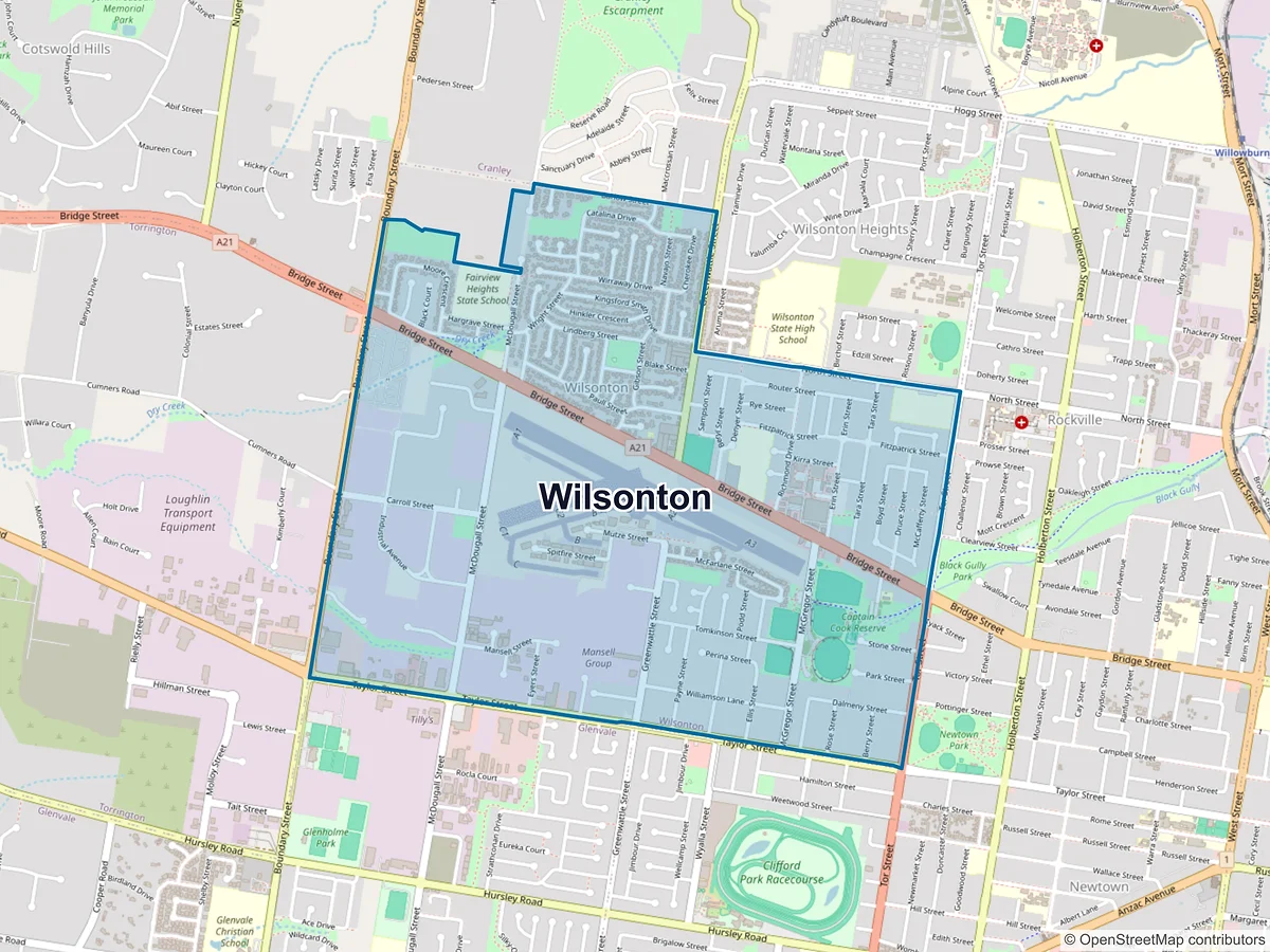 Map of Wilsonton, QLD, Australia