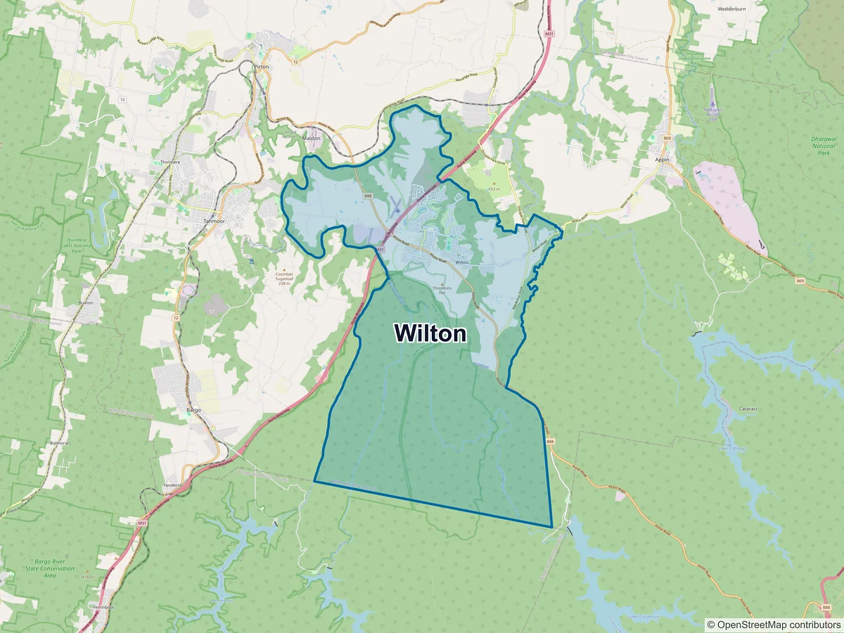 Map of Wilton, NSW, Australia